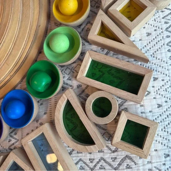Fun Rainbow Wooden Toy Play Lot 🌈 - Picture 4 of 13